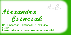 alexandra csincsak business card