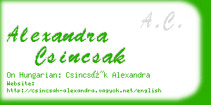 alexandra csincsak business card
